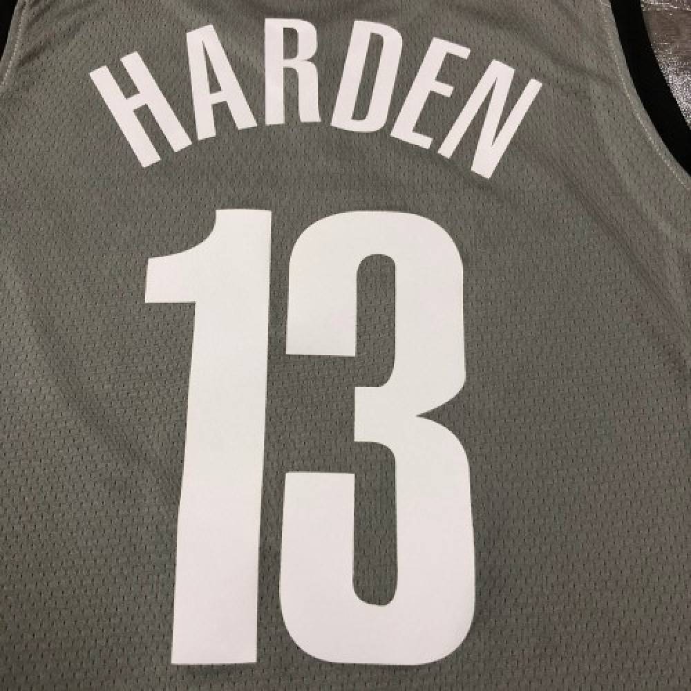 Men's Brooklyn Nets James Harden #13 Jordan Gray 2020/21 Swingman Jersey - Statement Edition-Pro Kit Vault | Brand New 26/27 Sports Jerseys